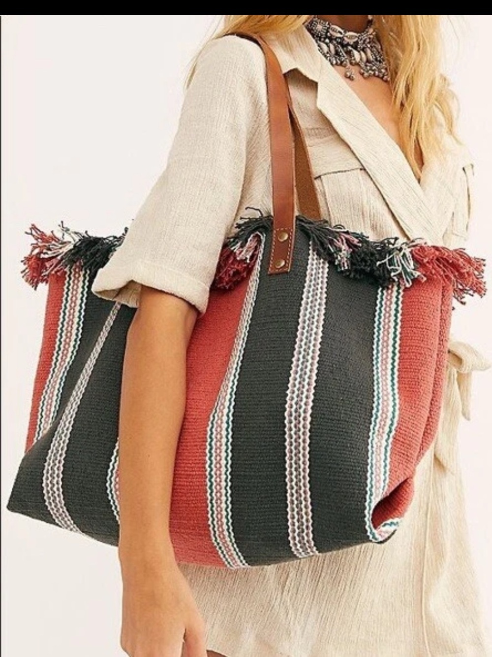 Free People Espana Woven Tote